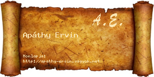 Apáthy Ervin névjegykártya