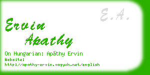 ervin apathy business card